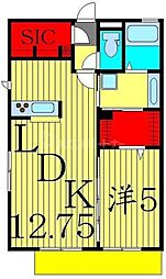 プランドールメゾン 1LDKの間取図画像