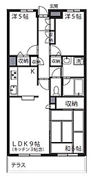 田園コートエレガンスＣ 1階3LDKの間取り
