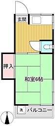 甲陽荘 1Kの間取図画像