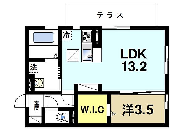 奈良県奈良市藤ノ木台1丁目(賃貸アパート1LDK・1階・42.79㎡)の写真 その2