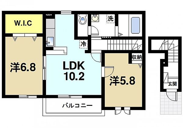 DKII ｜奈良県桜井市大字三輪(賃貸アパート2LDK・2階・55.78㎡)の写真 その2
