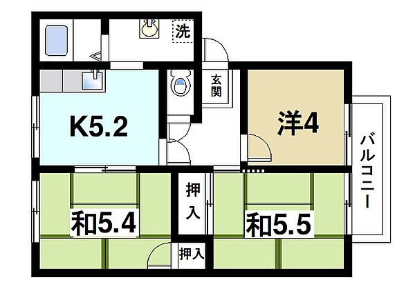 サンハイムA ｜奈良県天理市杉本町(賃貸アパート3K・2階・47.00㎡)の写真 その2