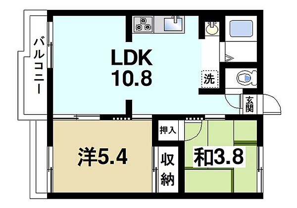 奈良県奈良市三条桧町(賃貸アパート3K・2階・42.00㎡)の写真 その2