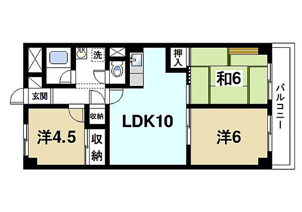 グレースコート大宮 ｜奈良県奈良市芝辻町2丁目(賃貸マンション3LDK・5階・60.00㎡)の写真 その2