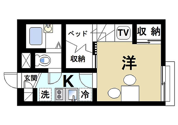 レオパレスエスペランサ ｜京都府相楽郡精華町桜が丘1丁目(賃貸アパート1K・1階・19.87㎡)の写真 その2