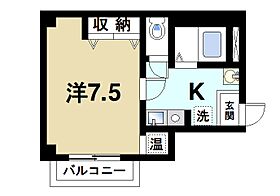 メゾンK’s 3-D ｜ 奈良県奈良市大豆山町（賃貸マンション1K・3階・25.20㎡） その2