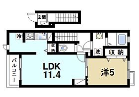 奈良県奈良市六条1丁目（賃貸アパート1LDK・2階・42.28㎡） その2