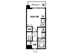 シティタワー新宿 9階ワンルームの間取り