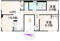 スカイツリーＮＷ 5階2LDKの間取り
