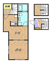 リブ・グランデ 3階1DKの間取り