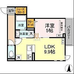 日暮里舎人ライナー 舎人公園駅 徒歩12分の賃貸アパート 2階1LDKの間取り