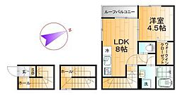 リベルタ北千住 1LDKの間取図画像