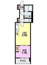 ラ・コリーヌ 藤 1LDKの間取図画像