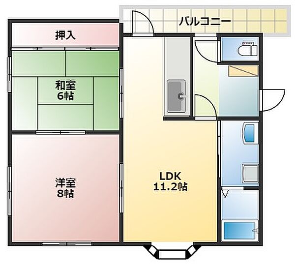 マンションニューハマII 901｜和歌山県海南市日方(賃貸アパート2LDK・3階・57.50㎡)の写真 その2