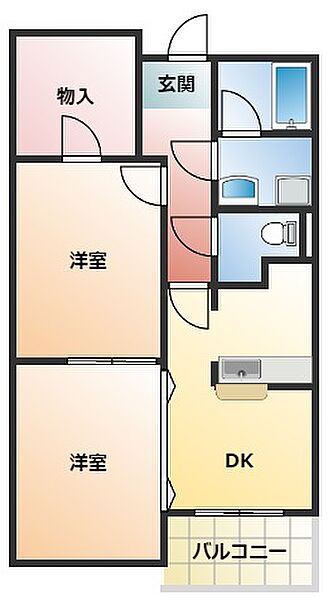 Ｙコート 1-3｜和歌山県海南市日方(賃貸マンション2DK・1階・51.97㎡)の写真 その2