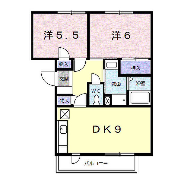 アンゲネーメ名高 305｜和歌山県海南市名高(賃貸マンション2DK・3階・51.86㎡)の写真 その2