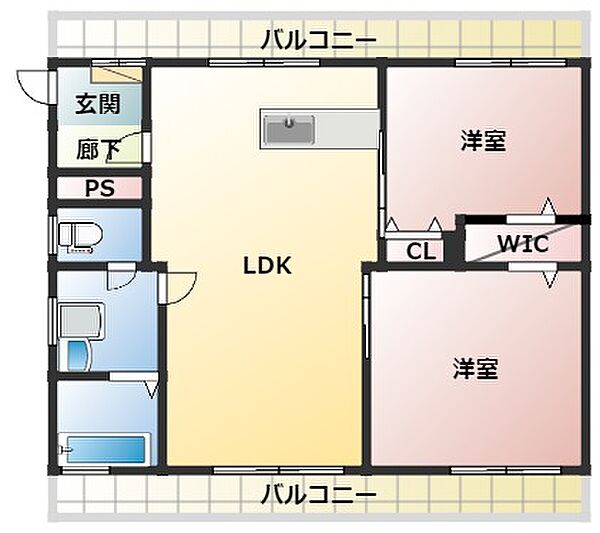 メゾンプランタン D-3｜和歌山県海南市築地(賃貸マンション2LDK・3階・55.00㎡)の写真 その2