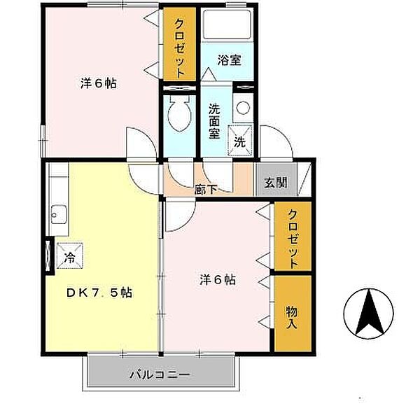 アルブルコート　A棟 A202｜和歌山県海南市重根東2丁目(賃貸アパート2DK・2階・48.58㎡)の写真 その2