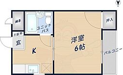 バレンシア 1Kの間取図画像