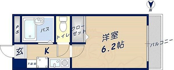 パルティグ2 ｜大阪府東大阪市若江本町４丁目(賃貸マンション1K・1階・19.25㎡)の写真 その2