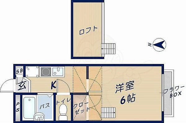 エルサンク ｜大阪府東大阪市中新開２丁目(賃貸アパート1K・2階・19.87㎡)の写真 その2