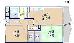 パルティグ 2LDKの間取図画像