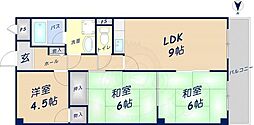 コートヴィレッジ清水 3LDKの間取図画像