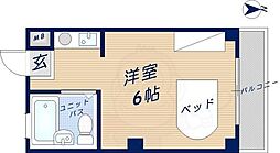 プラットホーム額田駅前 3階ワンルームの間取り