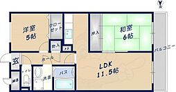 ロアジ花園 2LDKの間取図画像