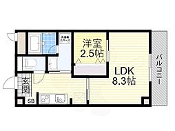 K.bld 3階1LDKの間取り