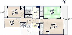 グランビュー山手 3LDKの間取図画像