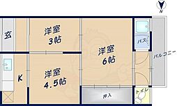ハイツエムクラス 3Kの間取図画像