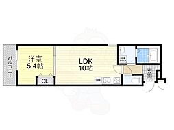 フジパレス神田町 2階1LDKの間取り