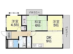 カーサフィオーレ弐番館 3DKの間取図画像