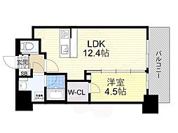 SOLTERRACEOSAKAEASTGATE 1LDKの間取図画像