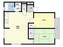 ハイツカルム 2LDKの間取図画像