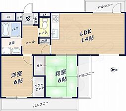 ルルド今米 2LDKの間取図画像