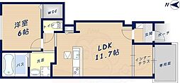 アクシア旭町 ワンルームの間取図画像