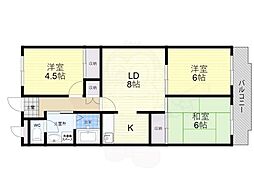 マーブル花園 3LDKの間取図画像