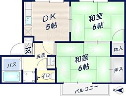 グリーンノート 2DKの間取図画像