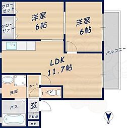 カホルール花園 2LDKの間取図画像