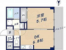 コーポラス新石切 1DKの間取図画像