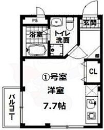イーストフォレスト枚岡駅前 ワンルームの間取図画像