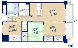 アンソレイエ 3LDKの間取図画像