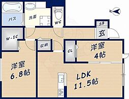 ロイヤルマエダ2 2LDKの間取図画像