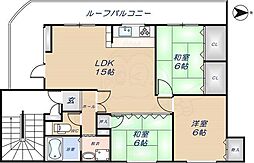ラ・ヴィスタ弥生 3LDKの間取図画像