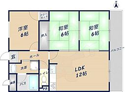 ソシアグランドール 3LDKの間取図画像