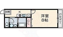 プレジール加納 1Kの間取図画像