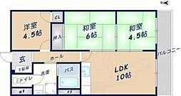 グランデュール弥生 3LDKの間取図画像