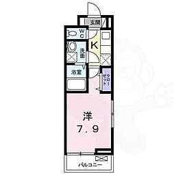 シャルマン昭和町 1Kの間取図画像